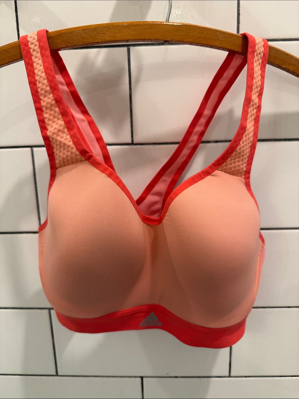 Adidas Women's Coral-Pink High Support Sports Bra